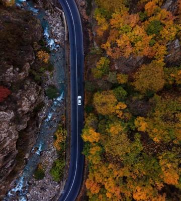 تصویر هوایی از جاده چالوس در پاییز+عکس