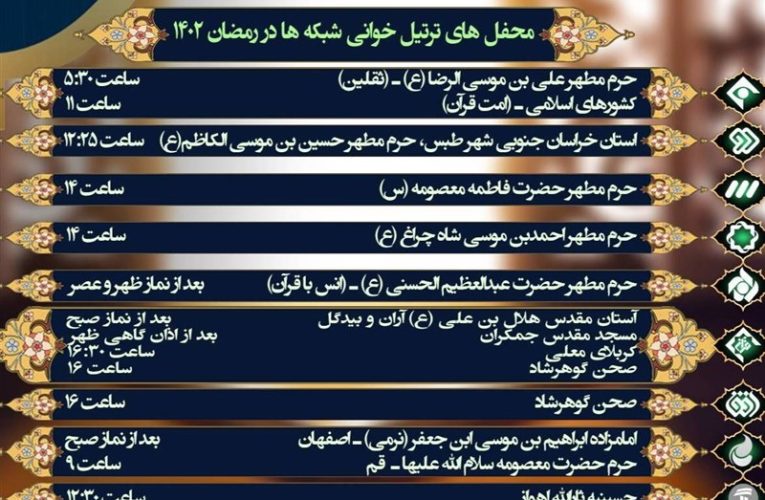 محافل ترتیل خوانی در شبکه های تلویزیون