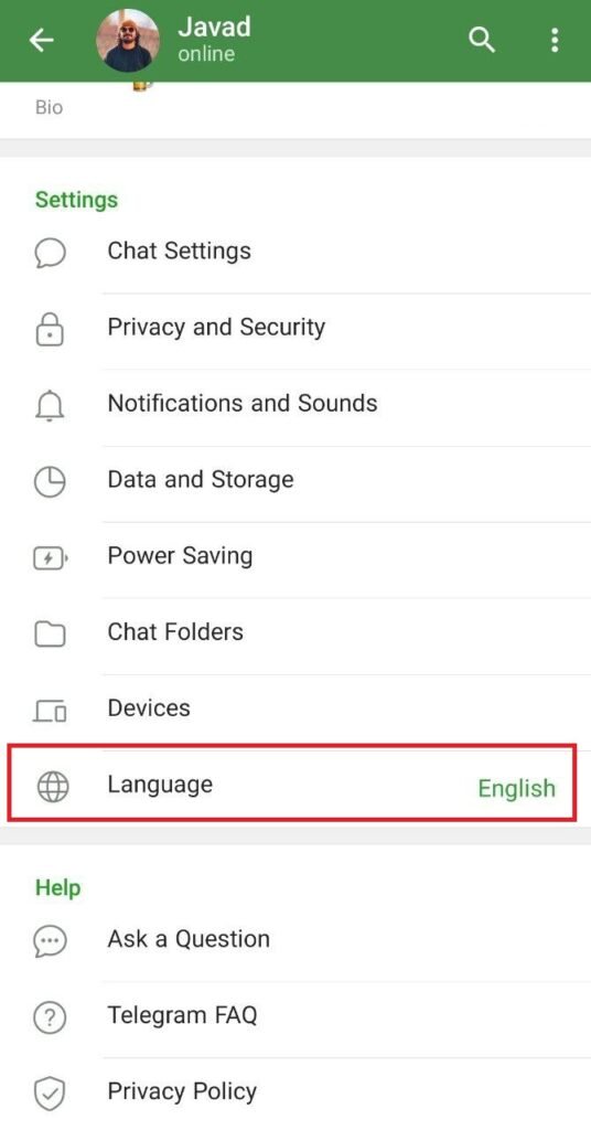 آموزش تغییر زبان تلگرام | چگونه زبان تلگرام را فارسی کنیم؟