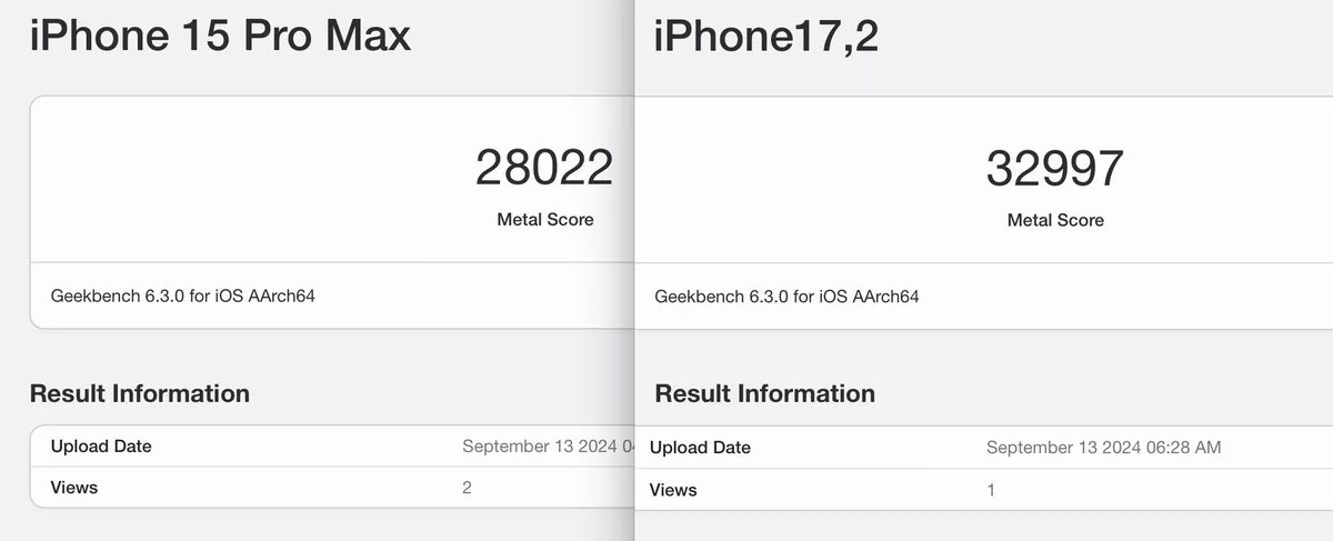 بنچمارک پردازنده A18 پرو
