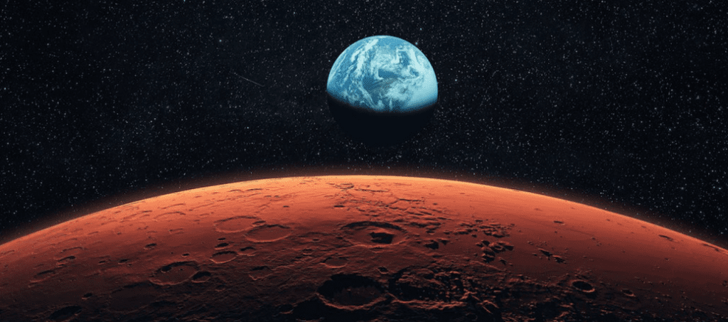 میانگین فاصله بین زمین و مریخ حدود 225 میلیون کیلومتر است.