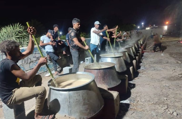 پخت ۱۰ تن حلیم نذری در روستای تالار میناب به مناسبت شب عاشورا_تاشکن